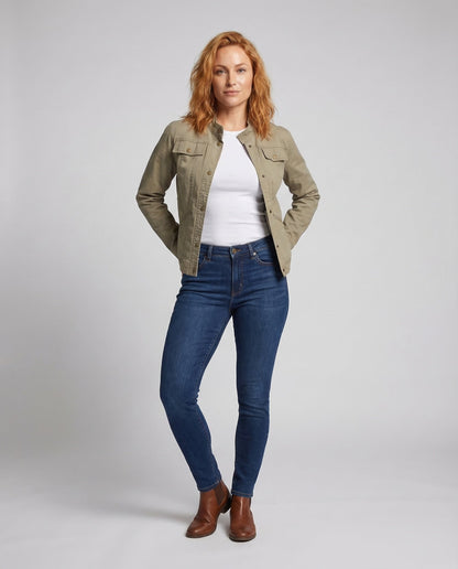 Damen Twilljacke Kurz Stehkragen - Eveloria