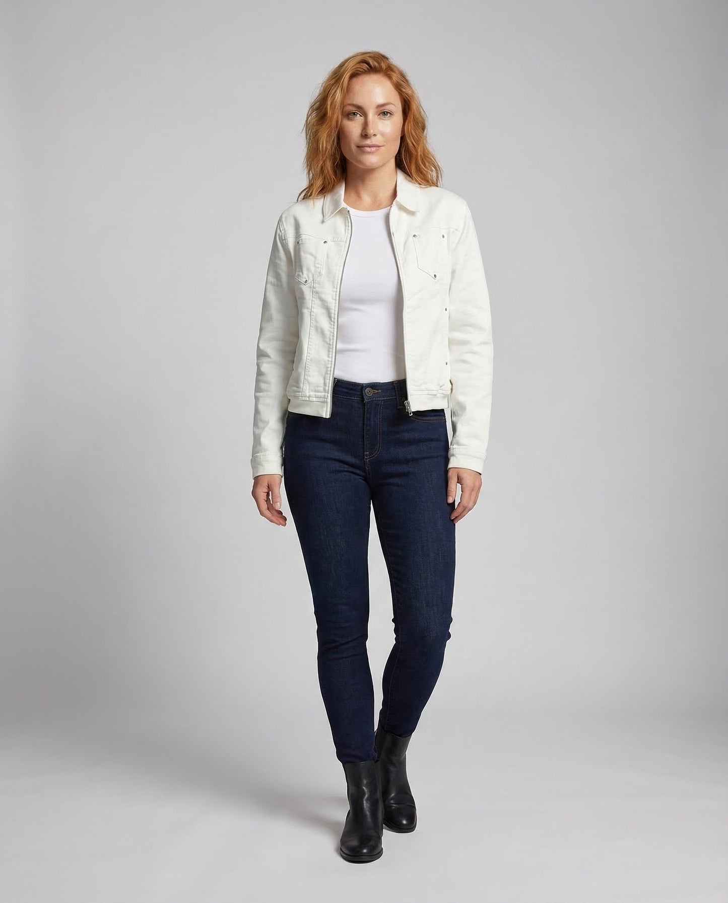 Damen Kurze Arbeitsjacke Metallreißverschluss - Eveloria