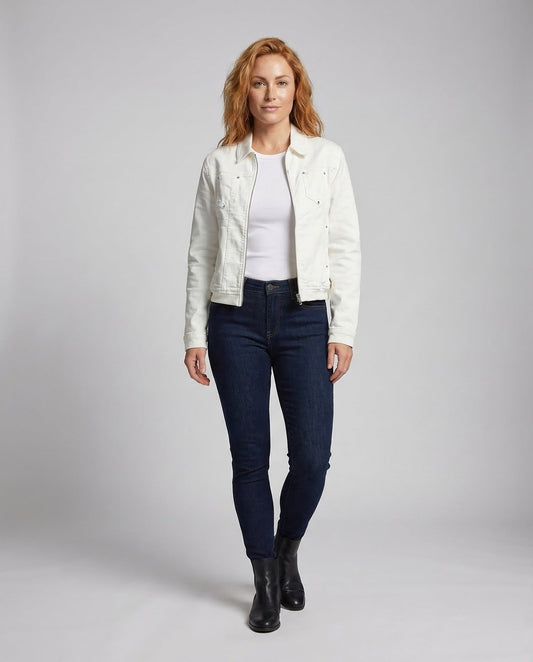 Damen Kurze Arbeitsjacke Metallreißverschluss - Eveloria