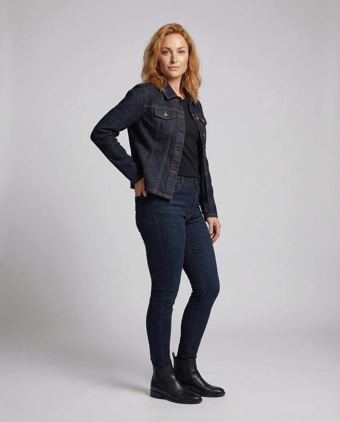 Damen Taillierte Jeansjacke mit Prinzessnähten - Eveloria