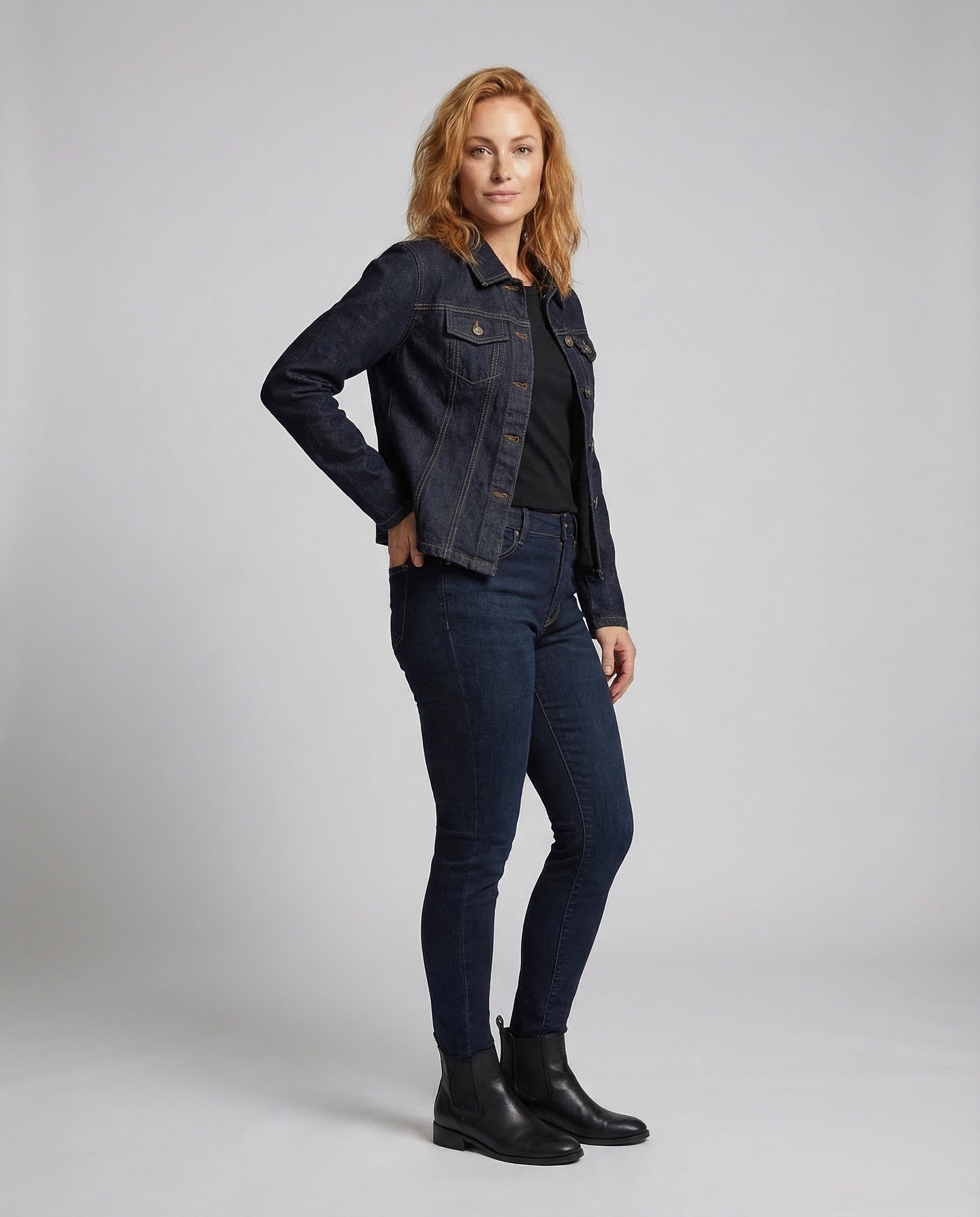 Damen Taillierte Jeansjacke mit Prinzessnähten - Eveloria