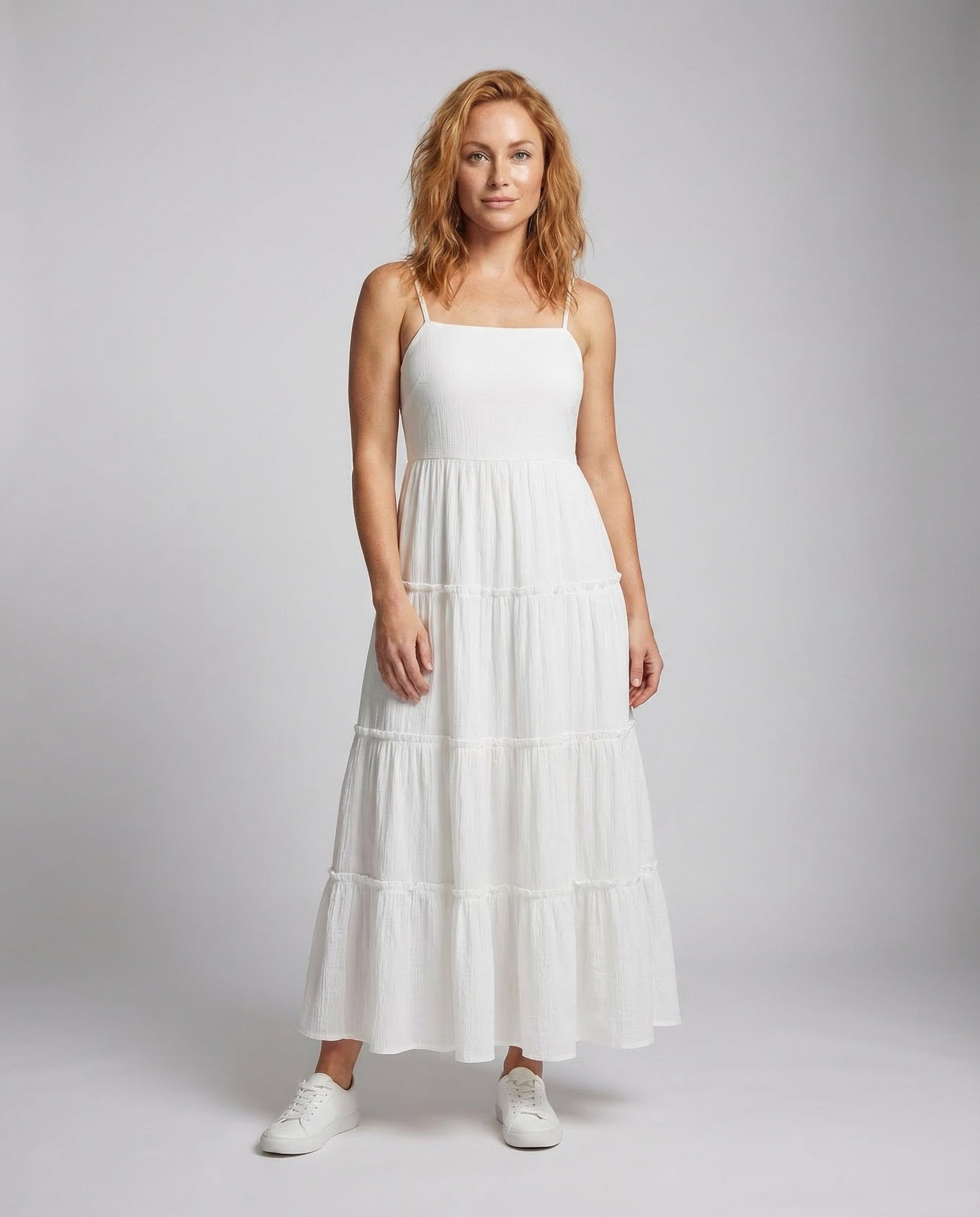 Damen Trägerkleid Stufig Geripptes Oberteil - Eveloria
