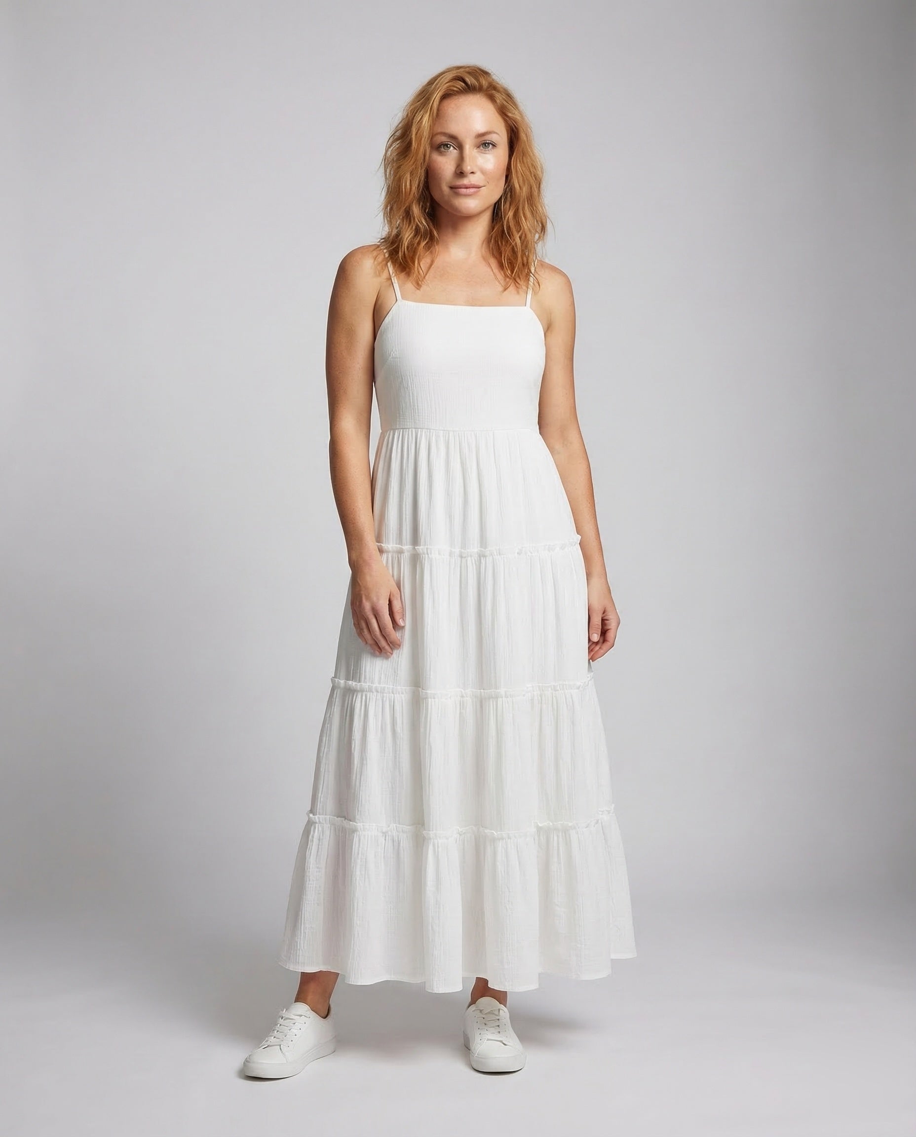 Damen Trägerkleid Stufig Geripptes Oberteil - Eveloria