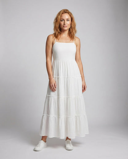 Damen Trägerkleid Stufig Geripptes Oberteil - Eveloria