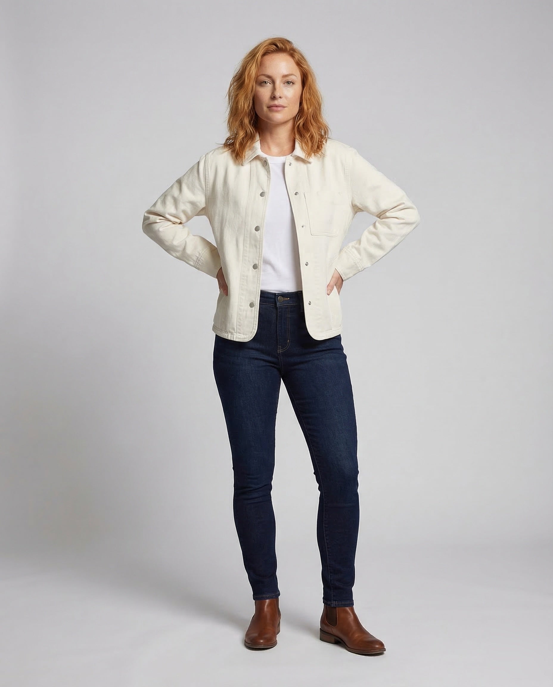 Damen Canvasjacke Lässig Pattentaschen - Eveloria