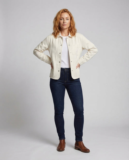 Damen Canvasjacke Lässig Pattentaschen - Eveloria