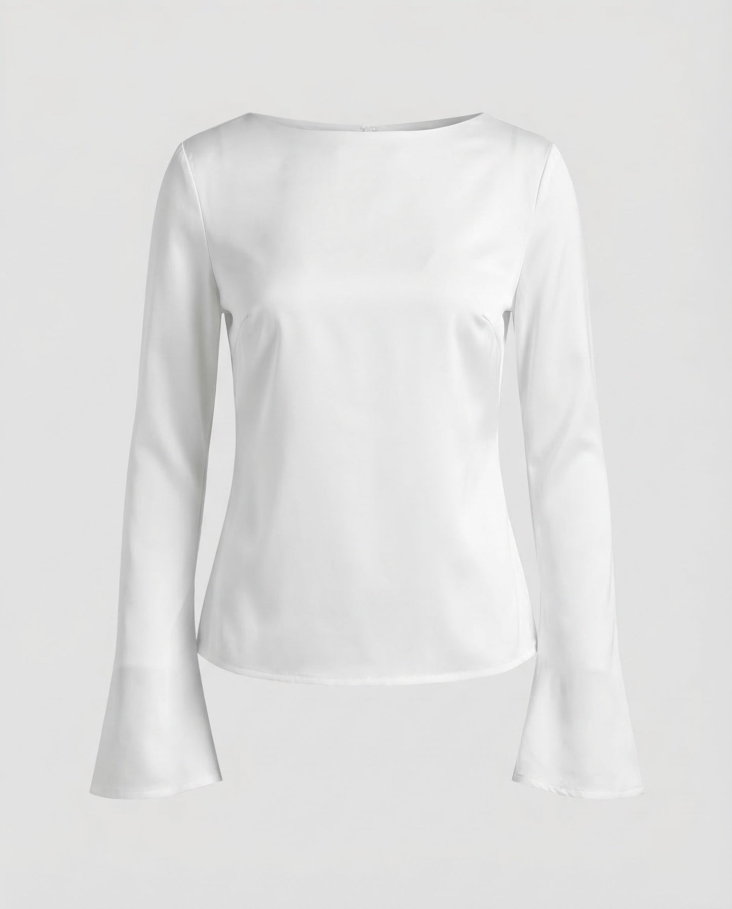Damen Chiffonbluse U-Boot-Ausschnitt Elegante