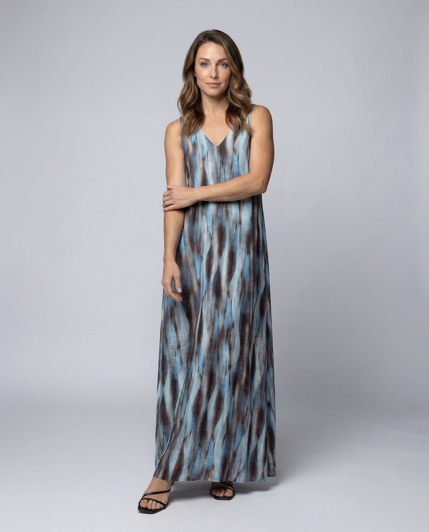 Damen Maxikleid Plissiert Chiffon - Eveloria