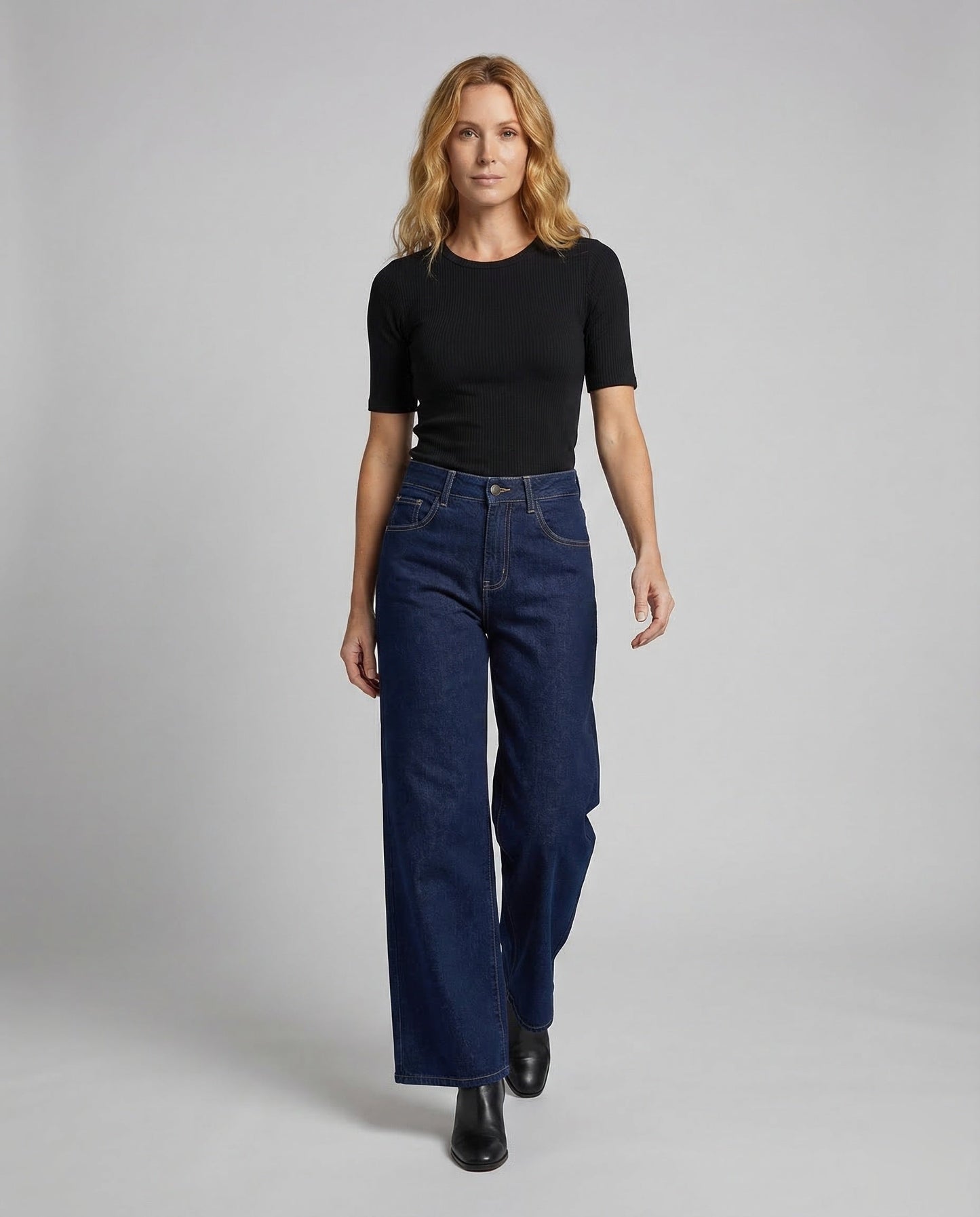 Damen Thermogeplüschte Jeans Weites Bein - Eveloria