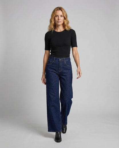 Damen Thermogeplüschte Jeans Weites Bein - Eveloria