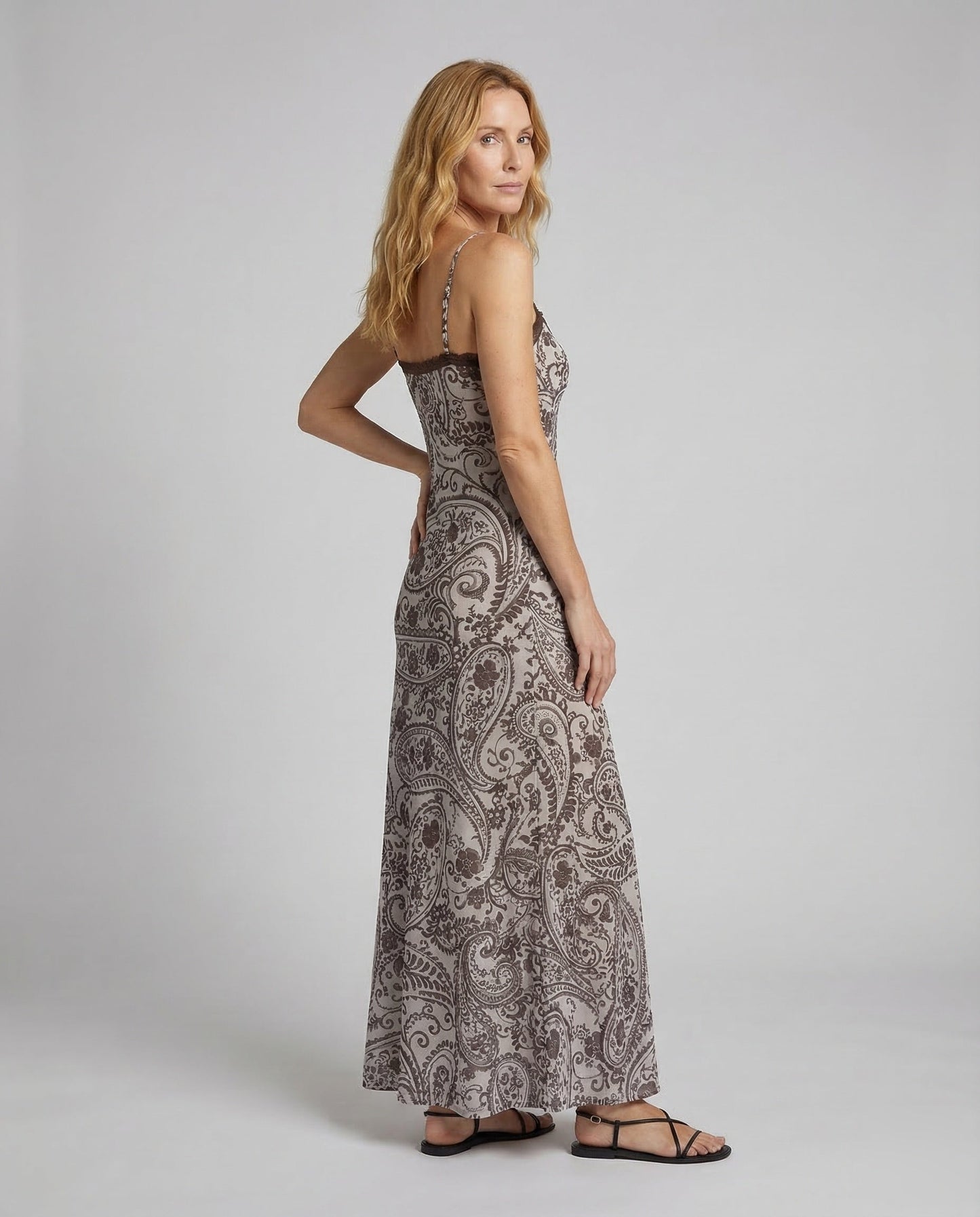 Damen Paisley Trägerkleid Miederform - Eveloria