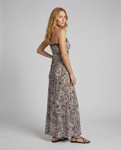 Damen Paisley Trägerkleid Miederform - Eveloria