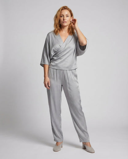 Damen Satin Ensemble Palazzohose - Eveloria