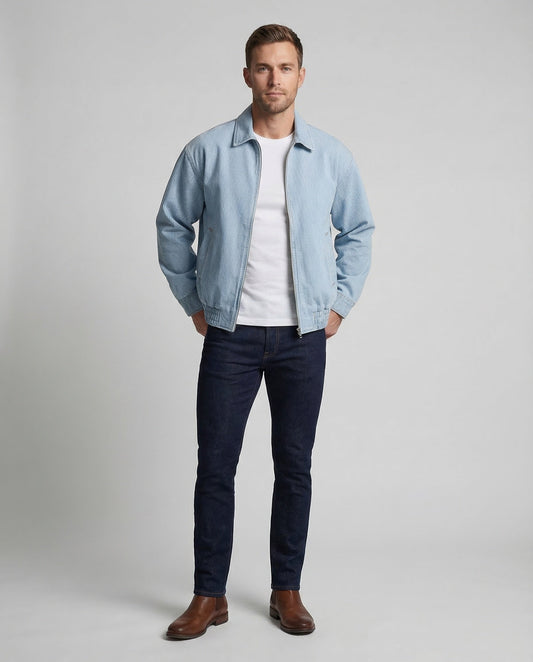 Herren Gestreifte Bomberjacke Blouson - Eveloria