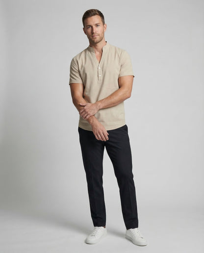 Herren Leinen-Shirt Kurzarm Leinenmix - Eveloria