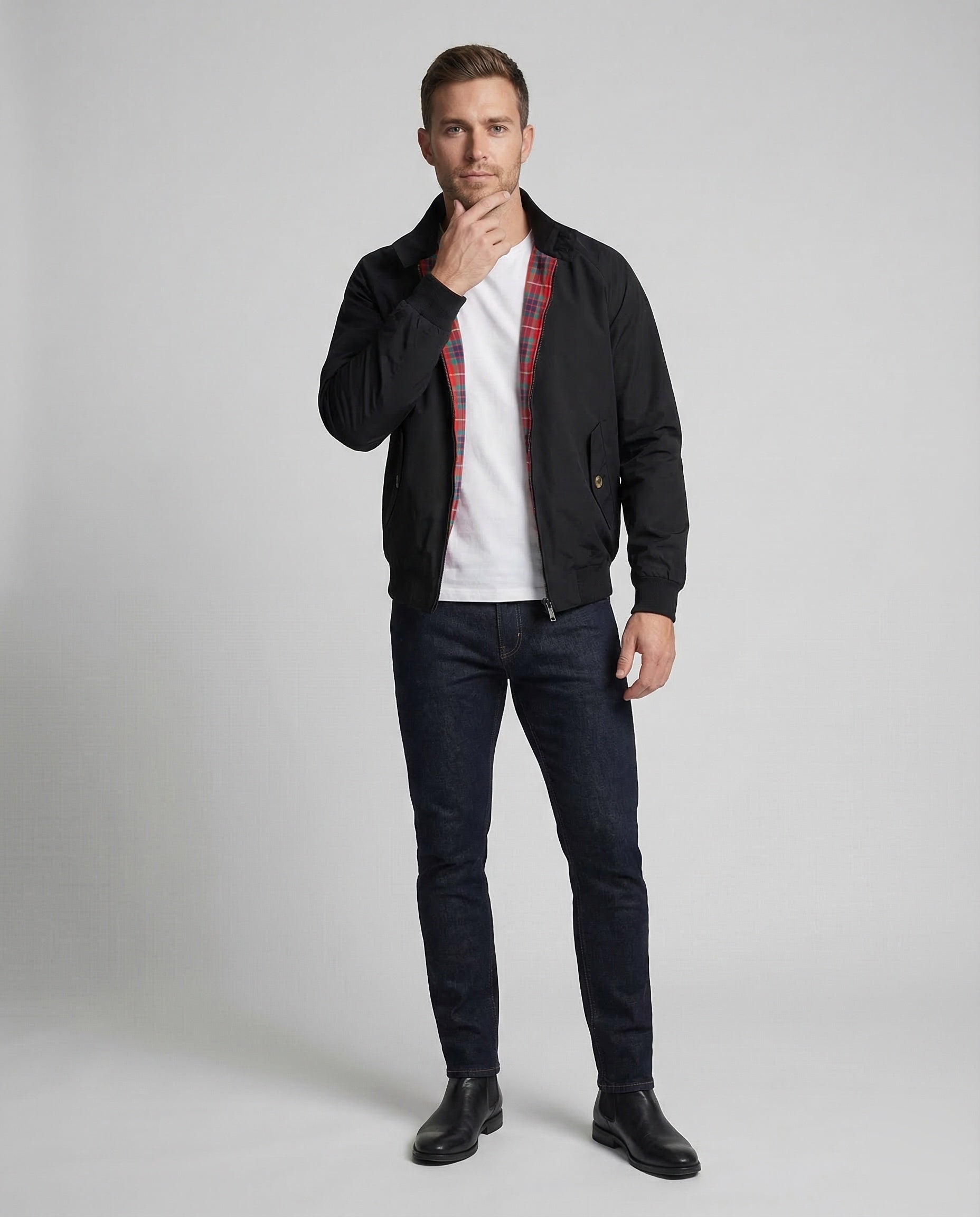 Herren Kurzjacke Kariertes Futter - Eveloria