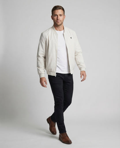 Herren Blouson Leicht Gerippter Stehkragen - Eveloria
