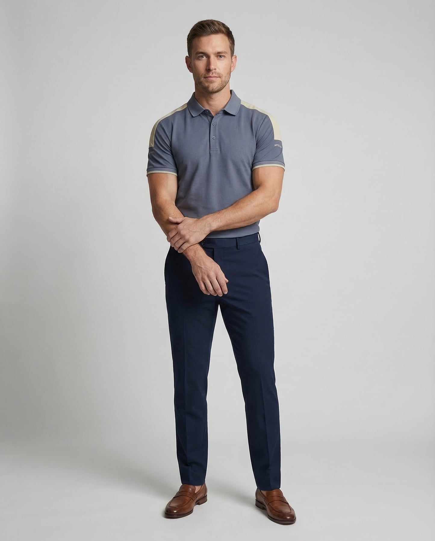 Herren Polo-Shirt Kontraststreifen Sportlich - Eveloria
