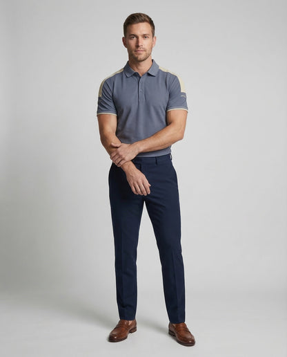 Herren Polo-Shirt Kontraststreifen Sportlich - Eveloria