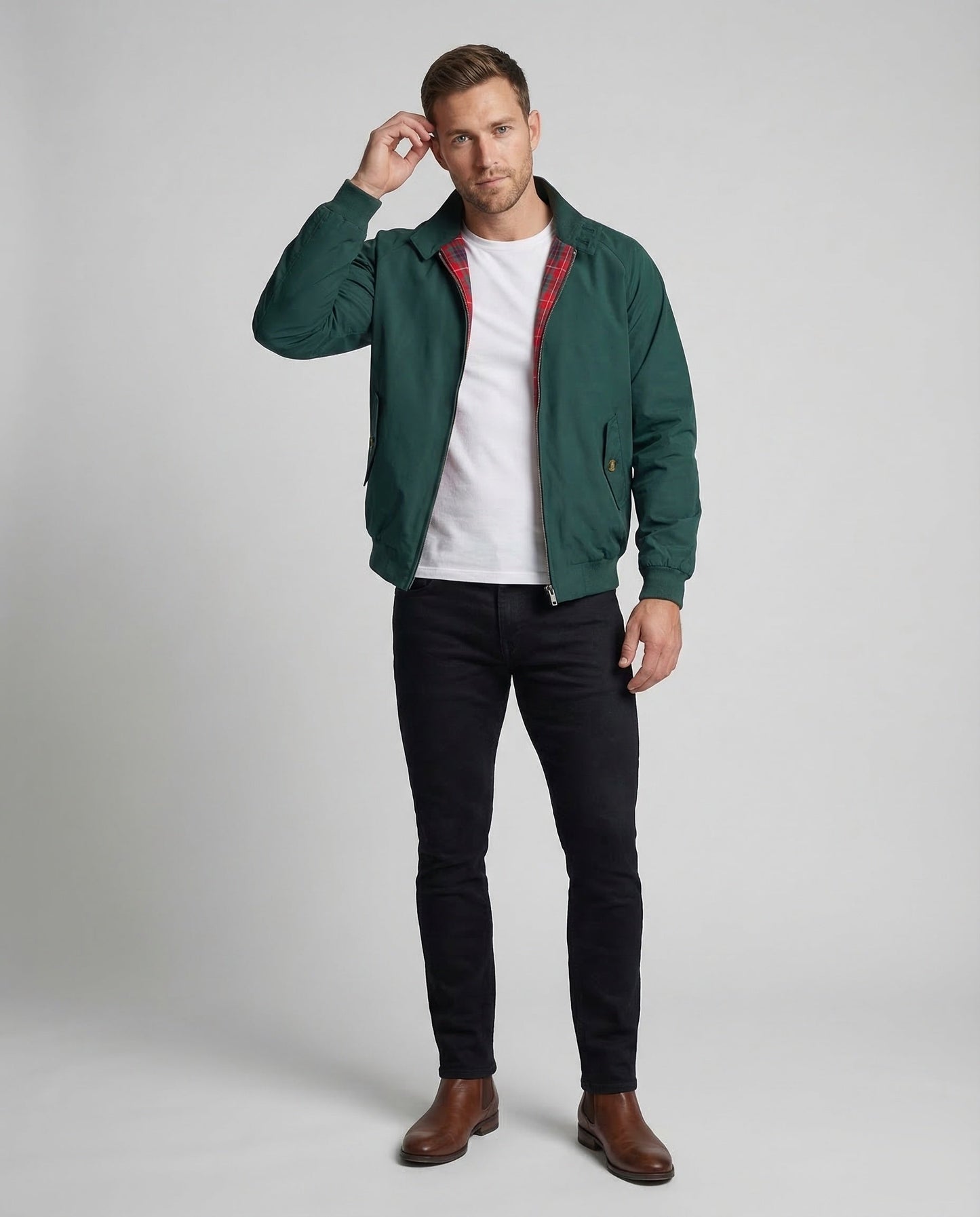 Herren Blousonjacke Retro-Style Leder Pattentaschen - Eveloria