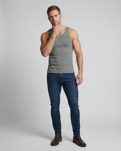 Herren Sportshirt Geripptes Muskelshirt - Eveloria