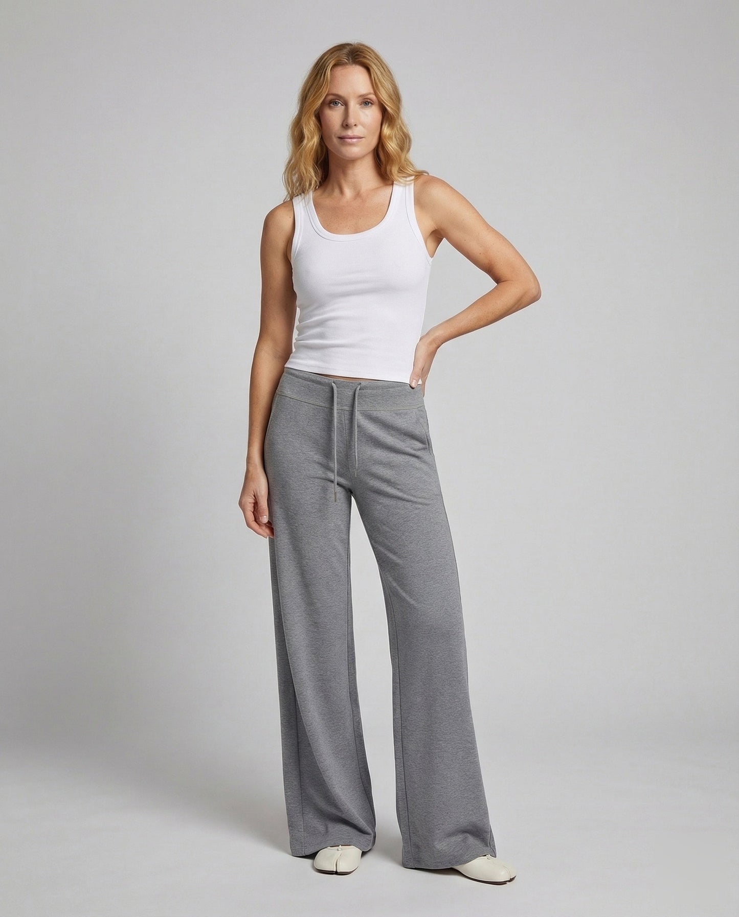 Damen Freizeithose Weites Bein Baumwollmix - Eveloria