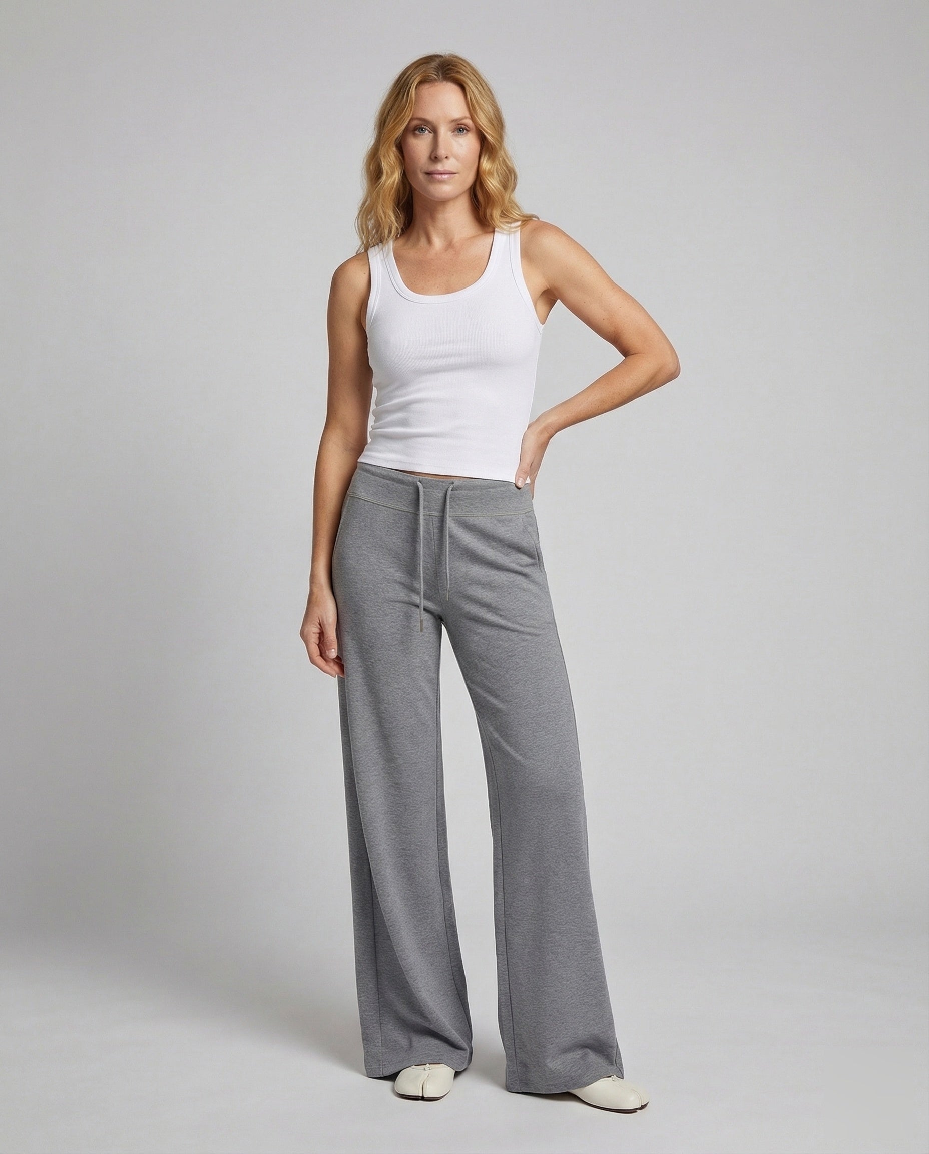 Damen Freizeithose Weites Bein Baumwollmix - Eveloria