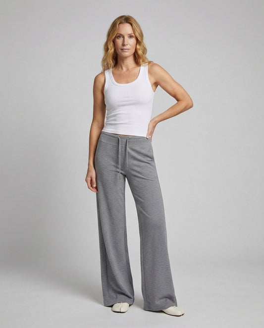 Damen Freizeithose Weites Bein Baumwollmix - Eveloria