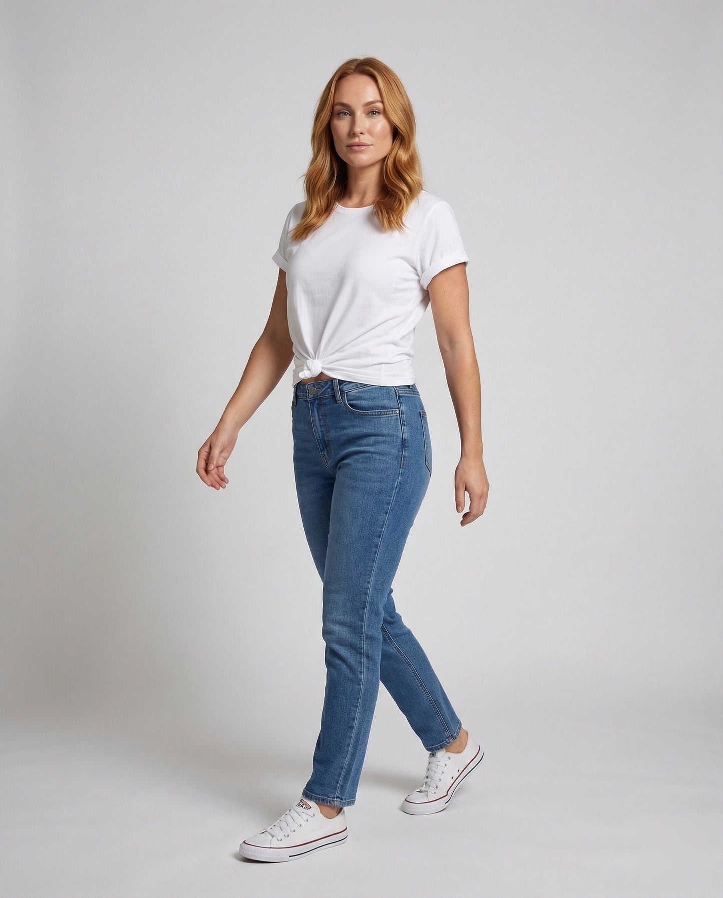 Damen Crewneck T-Shirt mit Knotenschleife - Eveloria