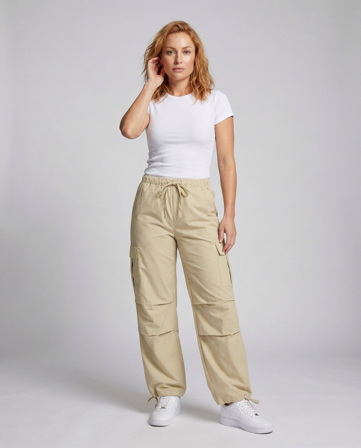 Damen Mehrlagenhose Elastischer Bund Schwarz - Eveloria