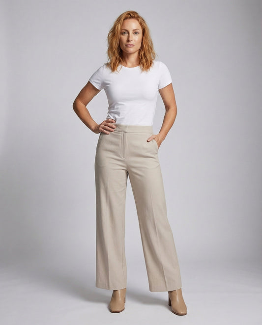 Damen Anzughose Minimalistisch mit Schlitzdetail Schwarz - Eveloria