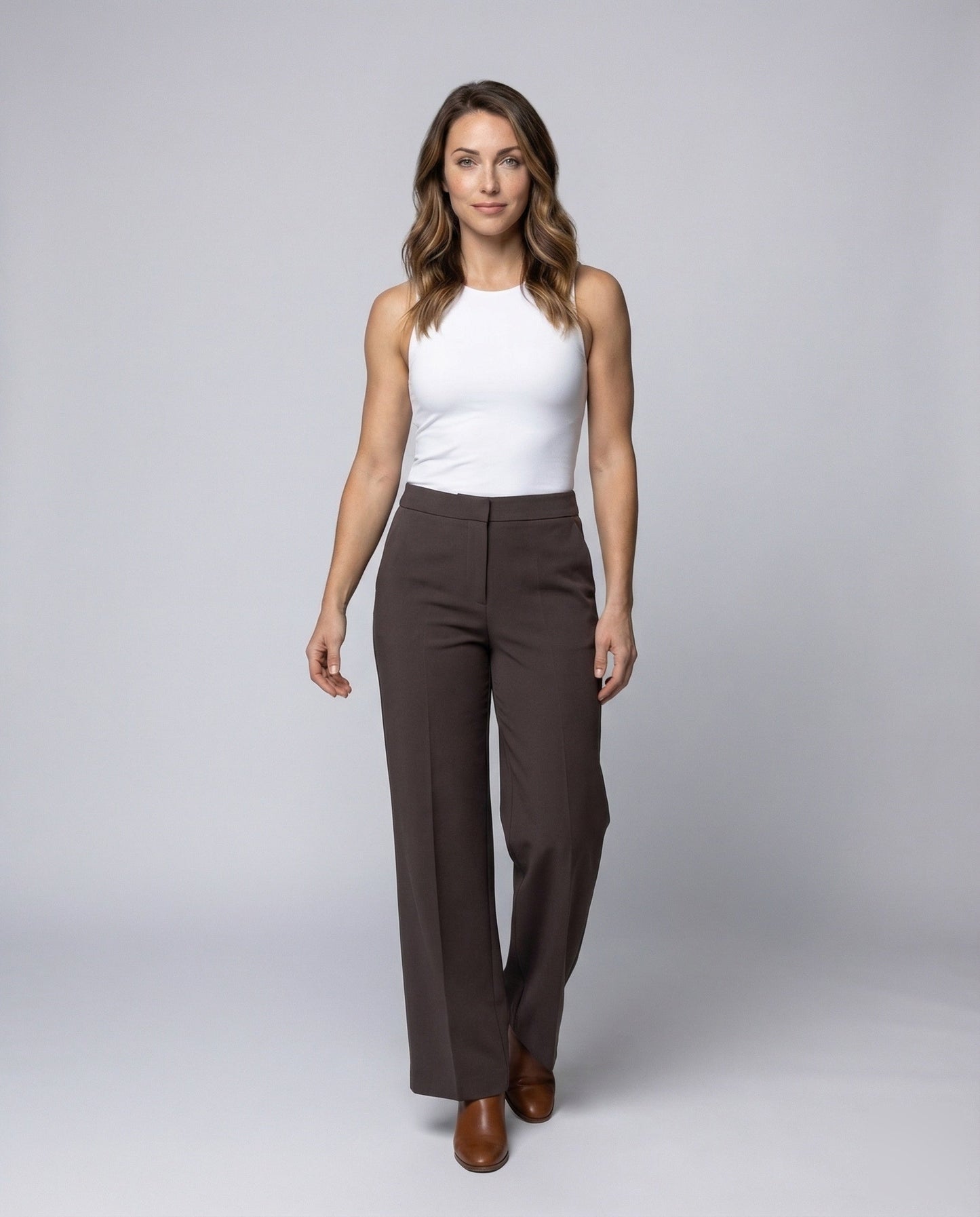 Damen Weitbeinhose Teil-elastischer Bund - Eveloria