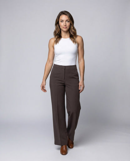 Damen Weitbeinhose Teil-elastischer Bund - Eveloria