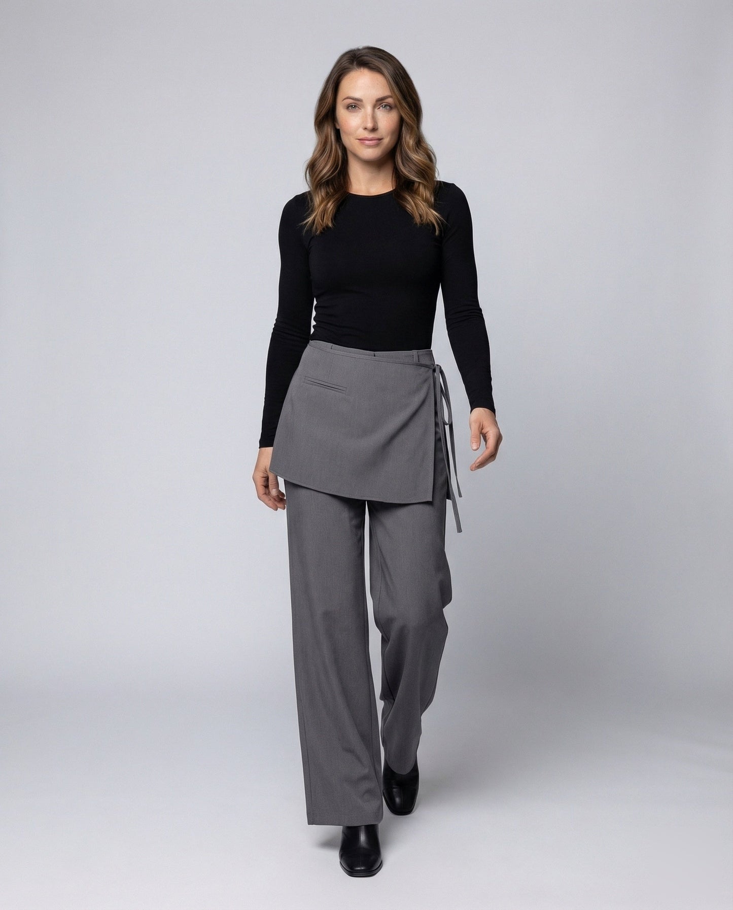 Damen Wickelrock Minirock Schwarz - Eveloria