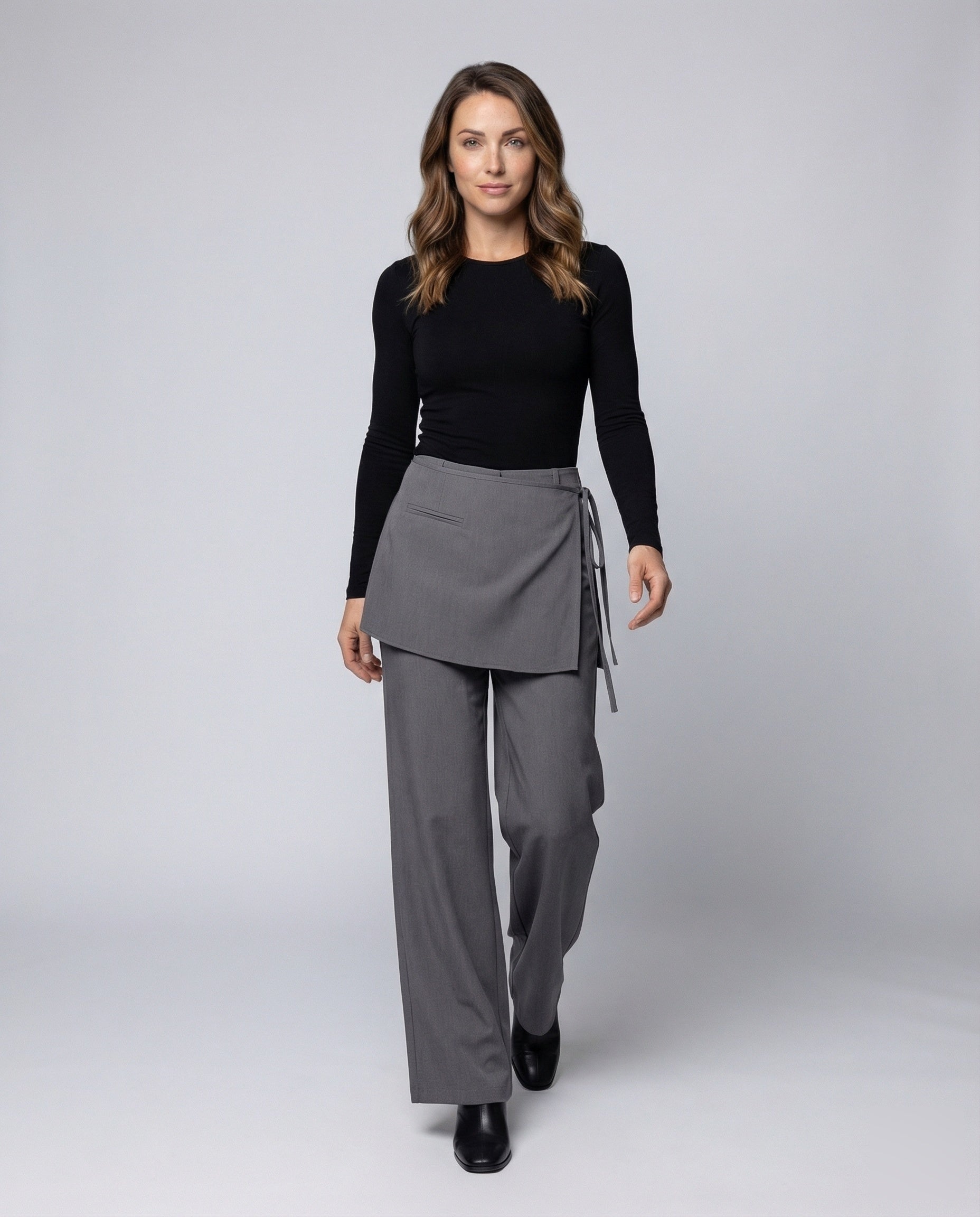 Damen Wickelrock Minirock Schwarz - Eveloria