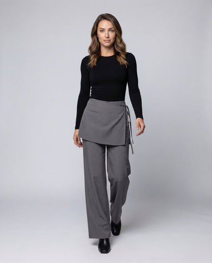 Damen Wickelrock Minirock Schwarz - Eveloria
