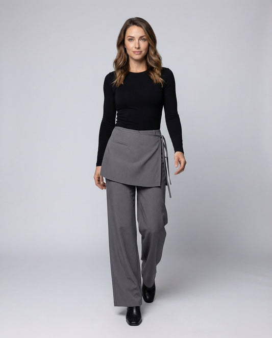 Damen Wickelrock Minirock Schwarz - Eveloria
