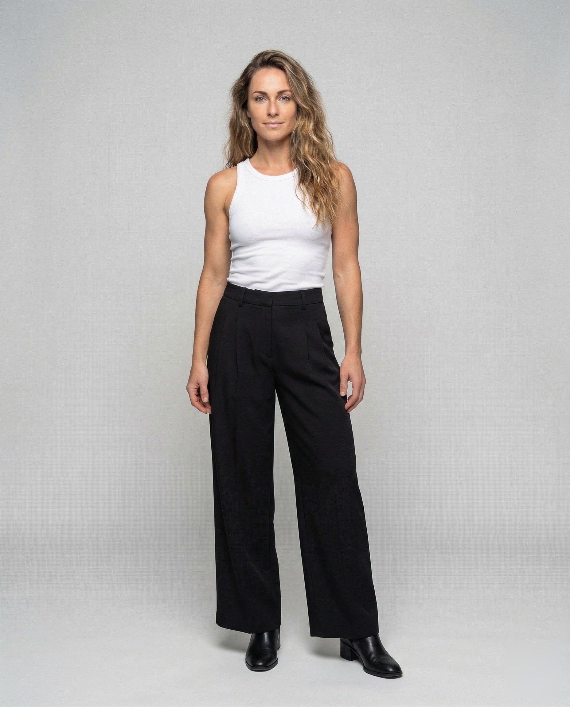 Damen Bundfaltenhose Weites Bein - Eveloria