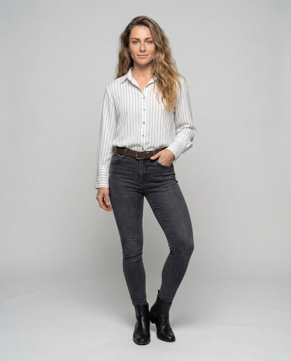 Damen Hemdbluse Ballonärmel Elegantes Design - Eveloria
