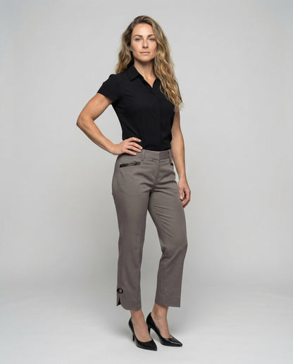 Damen Smokinghose Knöchellang Satin - Eveloria