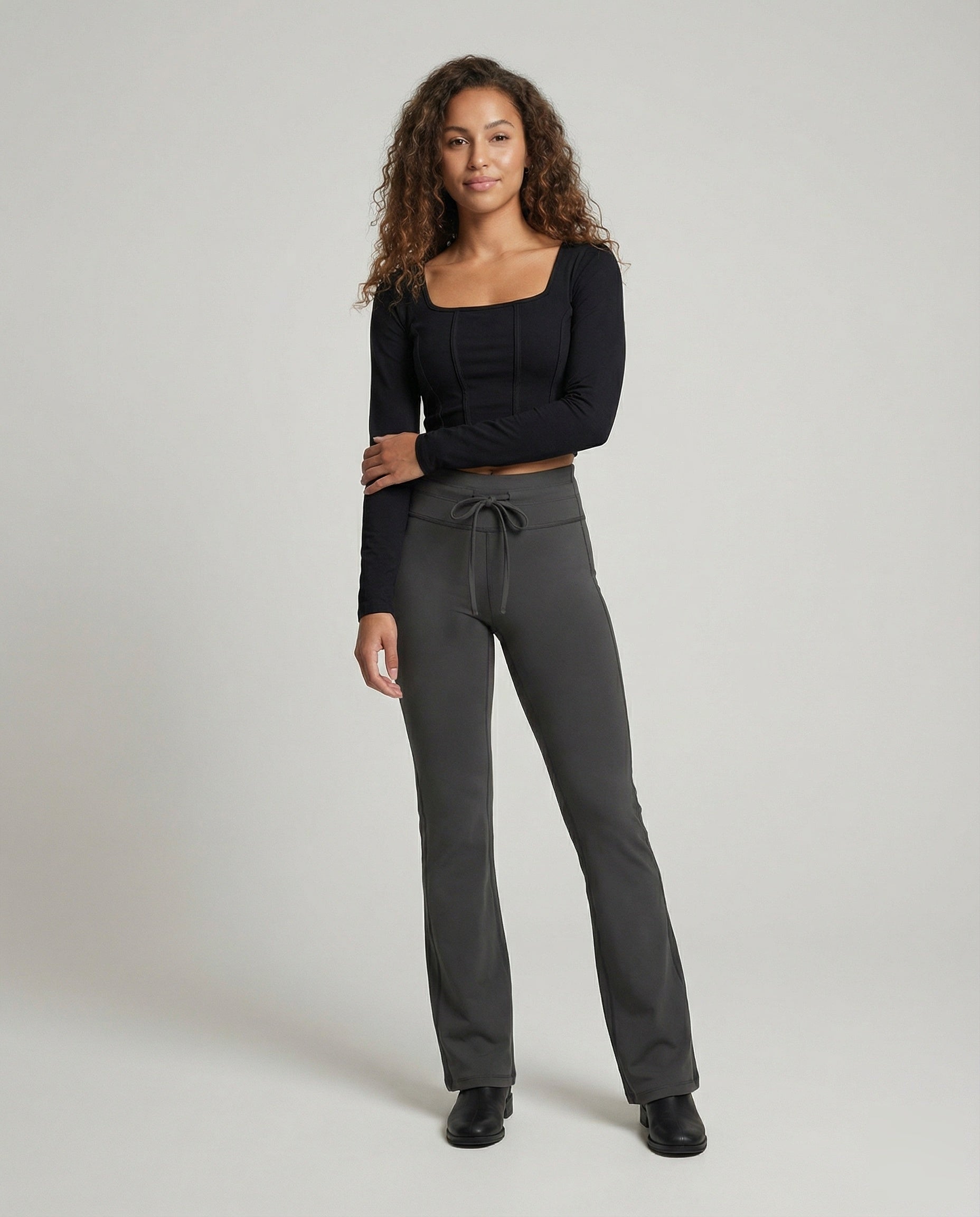 Damen Stretchhose Ausgestellt Formender Bund - Eveloria