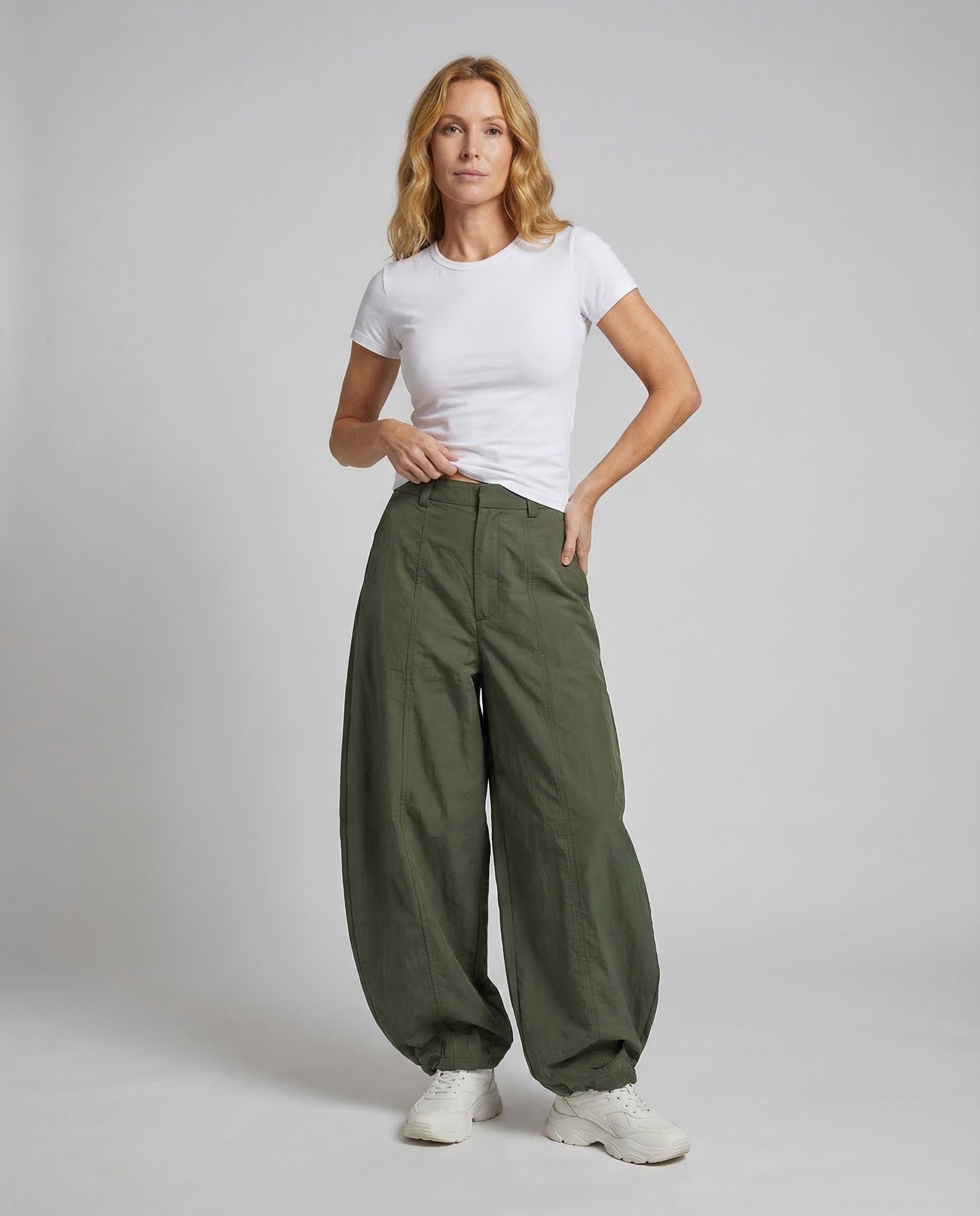 Damen Palazzohose Volumen Tiefe Bundfalten - Eveloria