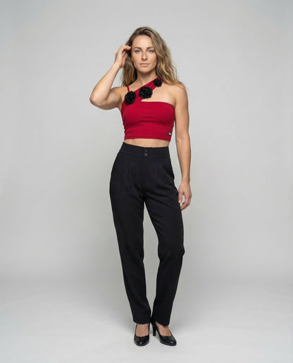Damen Bundfaltenhose mit Dezentem Reißverschluss - Eveloria