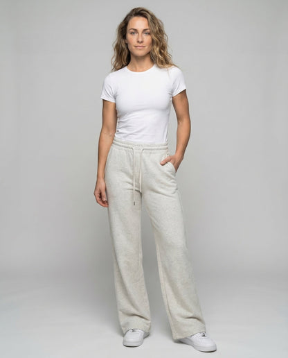 Damen Palazzo-Hose Sichtbarer Kordelzug Elastisch Schwarz - Eveloria