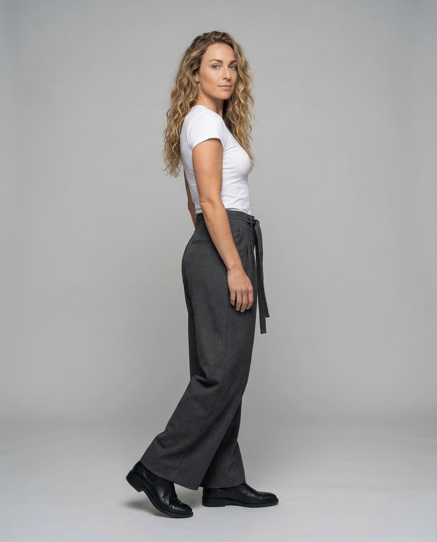 Damen Stoffhose Lange Bindebänder Paperbag-Bund - Eveloria
