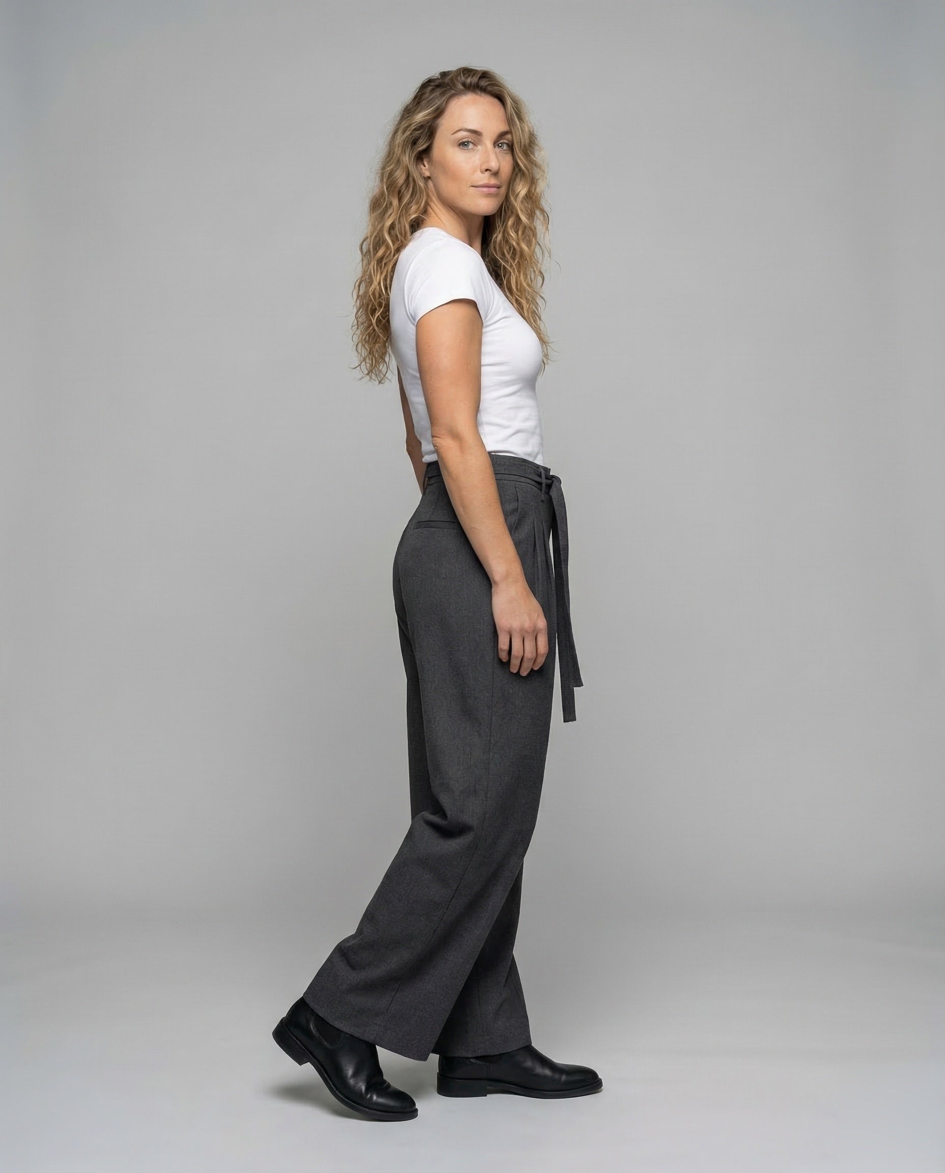 Damen Stoffhose Lange Bindebänder Paperbag-Bund - Eveloria