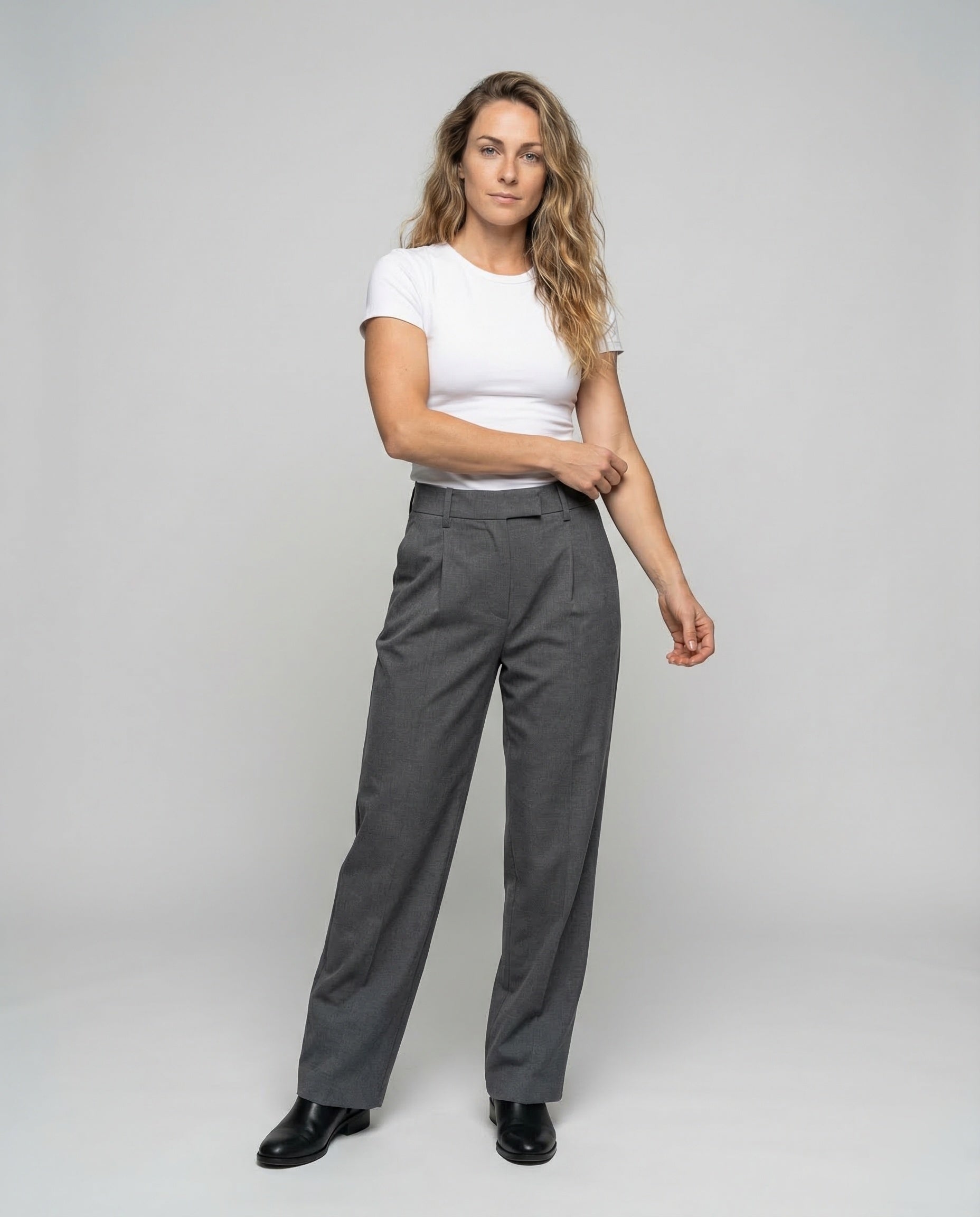 Damen Stretchhose Mittelfalte Gerades Bein - Eveloria