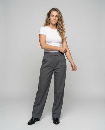 Damen Stretchhose Mittelfalte Gerades Bein - Eveloria