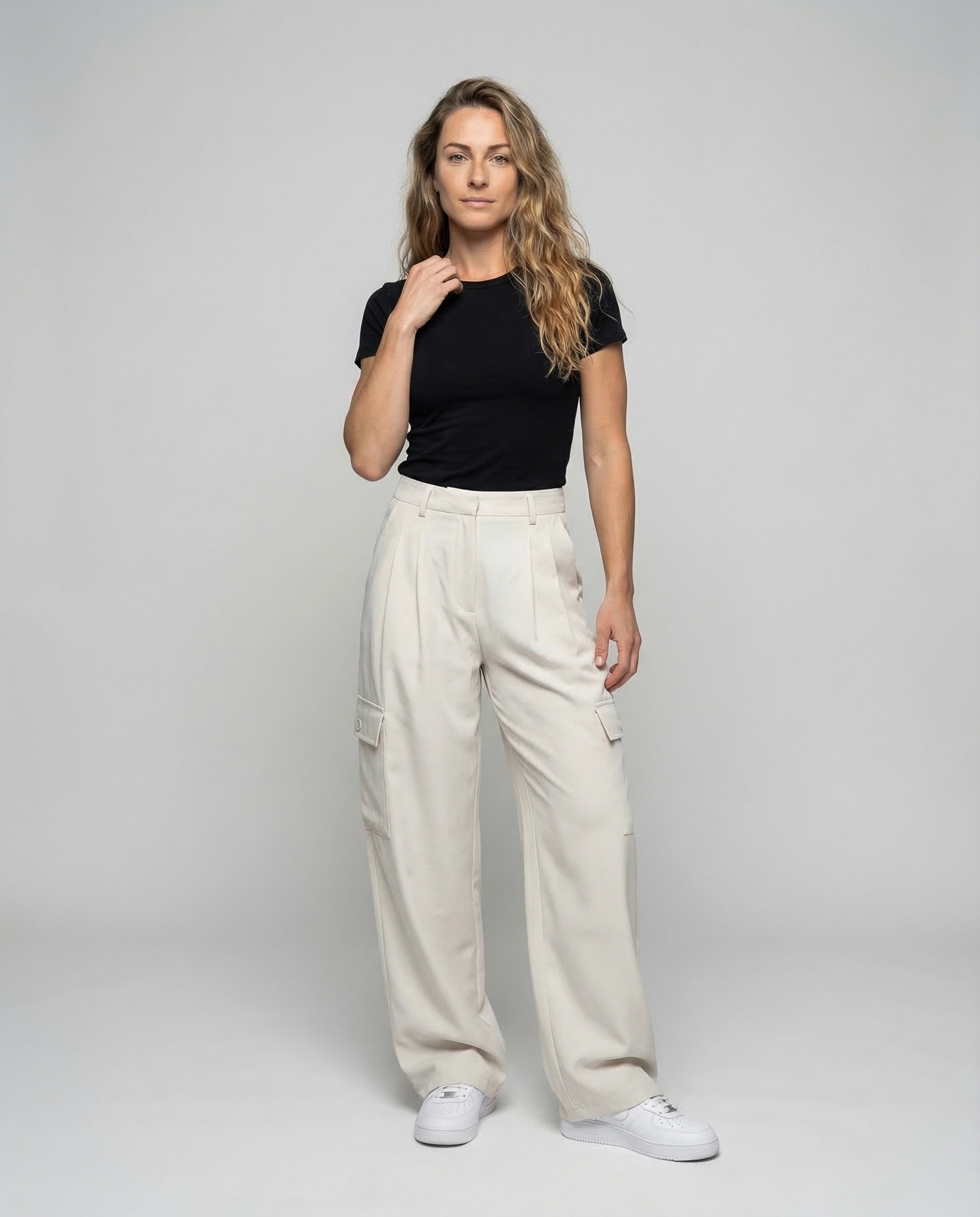 Damen Palazzo-Hose Markante Vorderfalten - Eveloria