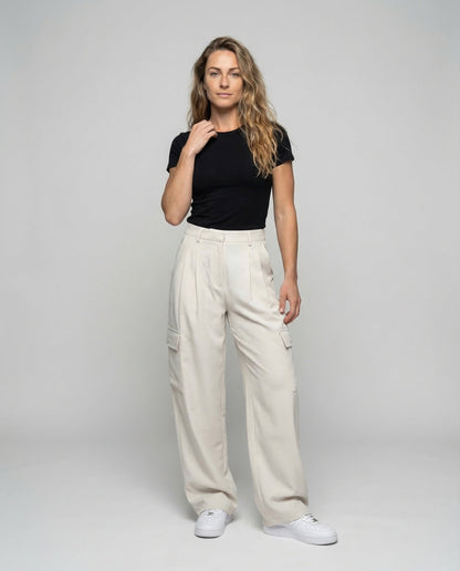 Damen Palazzo-Hose Markante Vorderfalten - Eveloria
